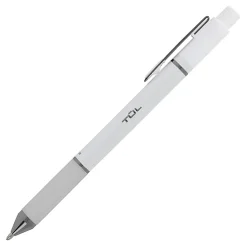 TUL® GL Series Retractable Gel Pens, Medium Point, 0.7 mm, Pearl White Barrel, Blue Ink, Pack Of 12 Pens