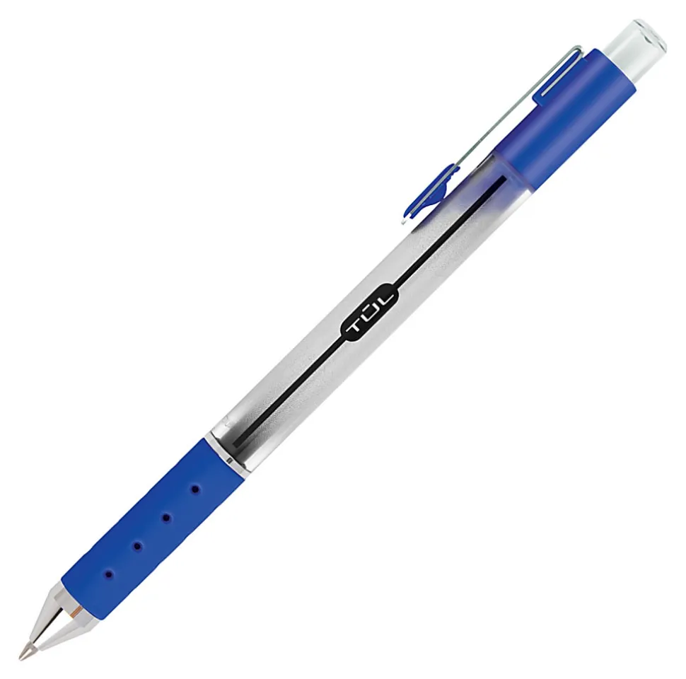 TUL® GL Series Retractable Gel Pens, Medium Point, 0.7 mm, Silver Barrel, Assorted Business Inks, Pack Of 12 Pens