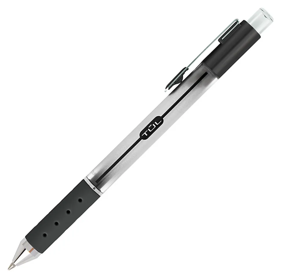 TUL® GL Series Retractable Gel Pens, Medium Point, 0.7 mm, Silver Barrel, Assorted Business Inks, Pack Of 12 Pens
