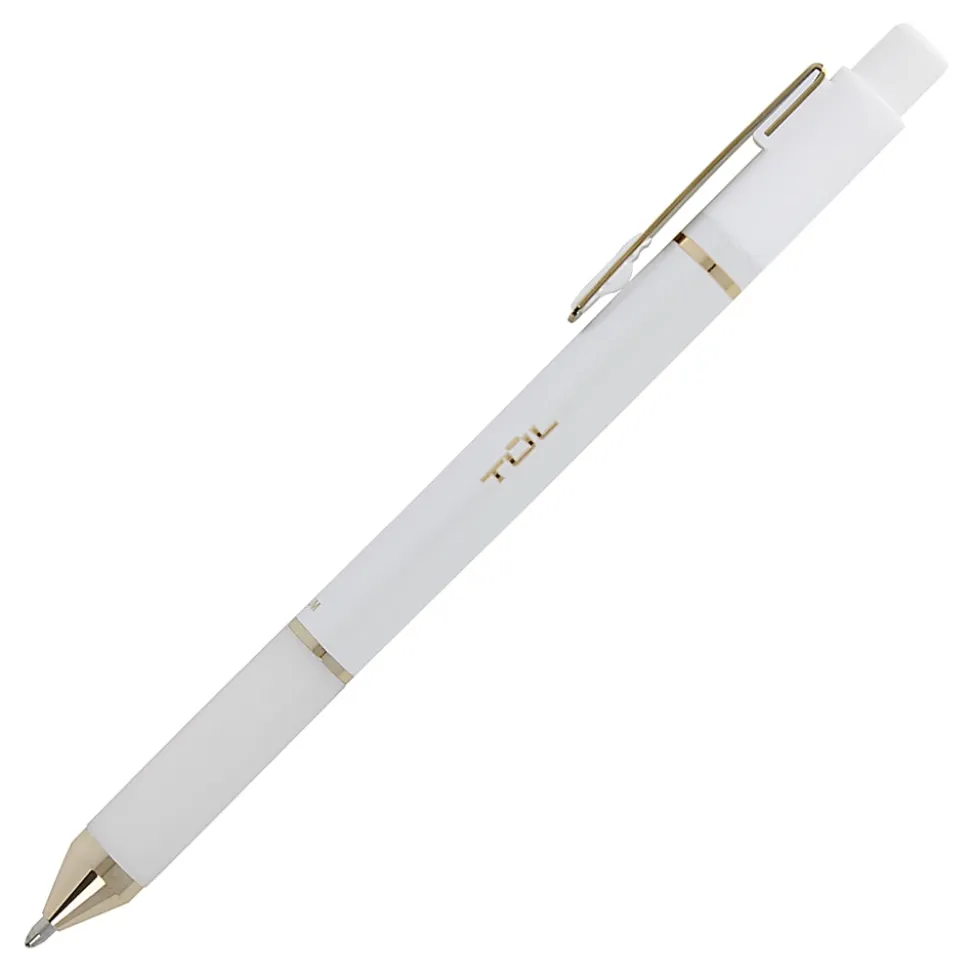 TUL® GL Series Retractable Gel Pens, Medium Point, 0.7 mm, Pearl White Barrel, Black Ink, Pack Of 8 Pens