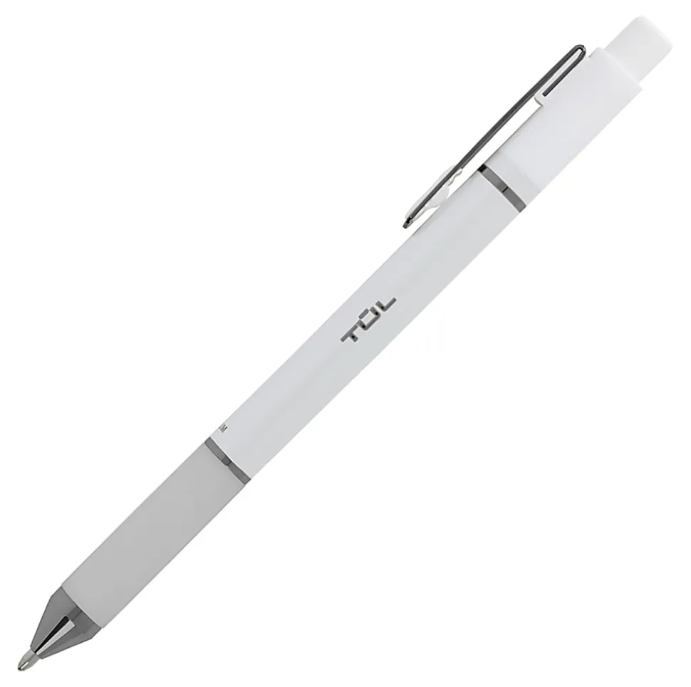TUL® GL Series Retractable Gel Pens, Medium Point, 0.7 mm, Pearl White Barrel, Black Ink, Pack Of 8 Pens