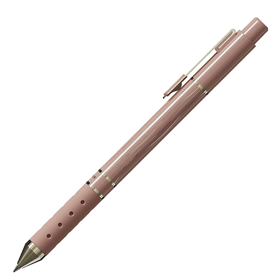 TUL® GL Series Retractable Gel Pens, Medium Point, 0.7 mm, Assorted Barrel Colors With Gold Lines, Black Ink, Pack Of 4 Pens