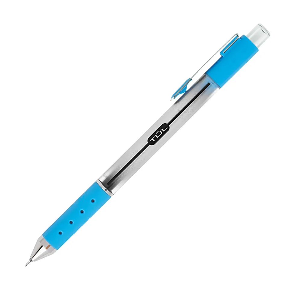 TUL® GL Series Retractable Gel Pens, Needle Point, 0.7 mm, Silver Barrel, Assorted Bright Inks, Pack Of 8 Pens