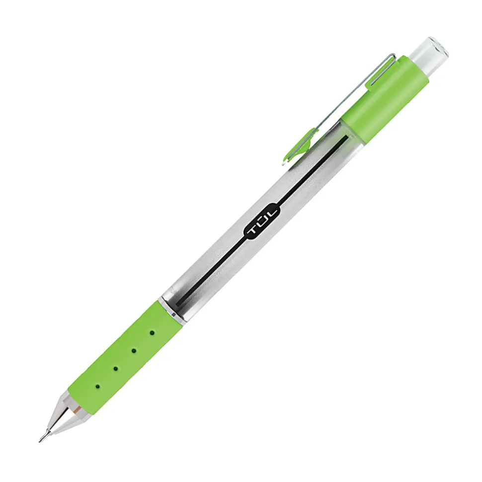 TUL® GL Series Retractable Gel Pens, Needle Point, 0.7 mm, Silver Barrel, Assorted Bright Inks, Pack Of 8 Pens