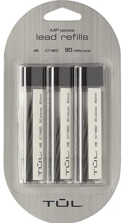 TUL® Lead Refills, 0.7 mm, HB Hardness, 30 Leads Per Tube, Pack Of 3 Tubes