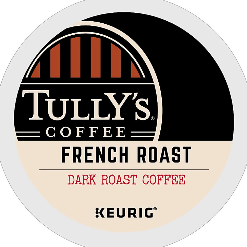 Tully's Coffee French Roast Keurig Single-Serve K-Cup Pods, Dark Roast, 24 Pods Per Pack, Case Of 4 Packs