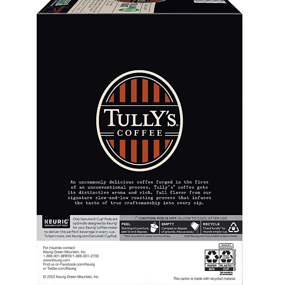 Tully's Coffee Italian Roast Keurig Single-Serve K-Cup Pods, Dark Roast, 24 Pods Per Pack, Case Of 4 Packs