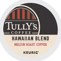 Tully's® Coffee Single-Serve Coffee K-Cup® Pods, Hawaiian Blend, Carton Of 24
