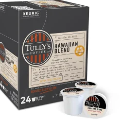 Tully's® Coffee Single-Serve Coffee K-Cup® Pods, Hawaiian Blend, Carton Of 24