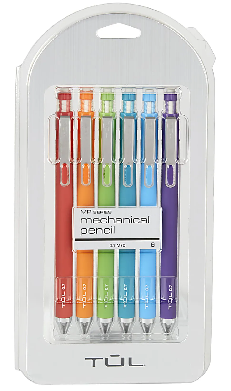 TUL® Mechanical Pencils, 0.7 mm, Assorted Barrel Colors, Pack Of 6 Pencils