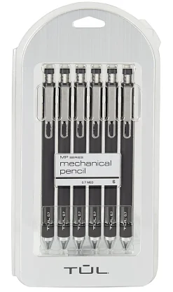 TUL® Mechanical Pencils, 0.7 mm, Black Barrels, Pack Of 6 Pencils