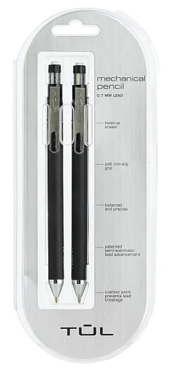 TUL® Mechanical Pencils, 0.7mm, Black Barrel, Pack Of 2 Pencils