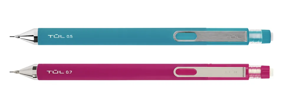TUL® Mechanical Pencils, 0.7 mm, Teal/Pink Barrels, Pack Of 2 Pencils