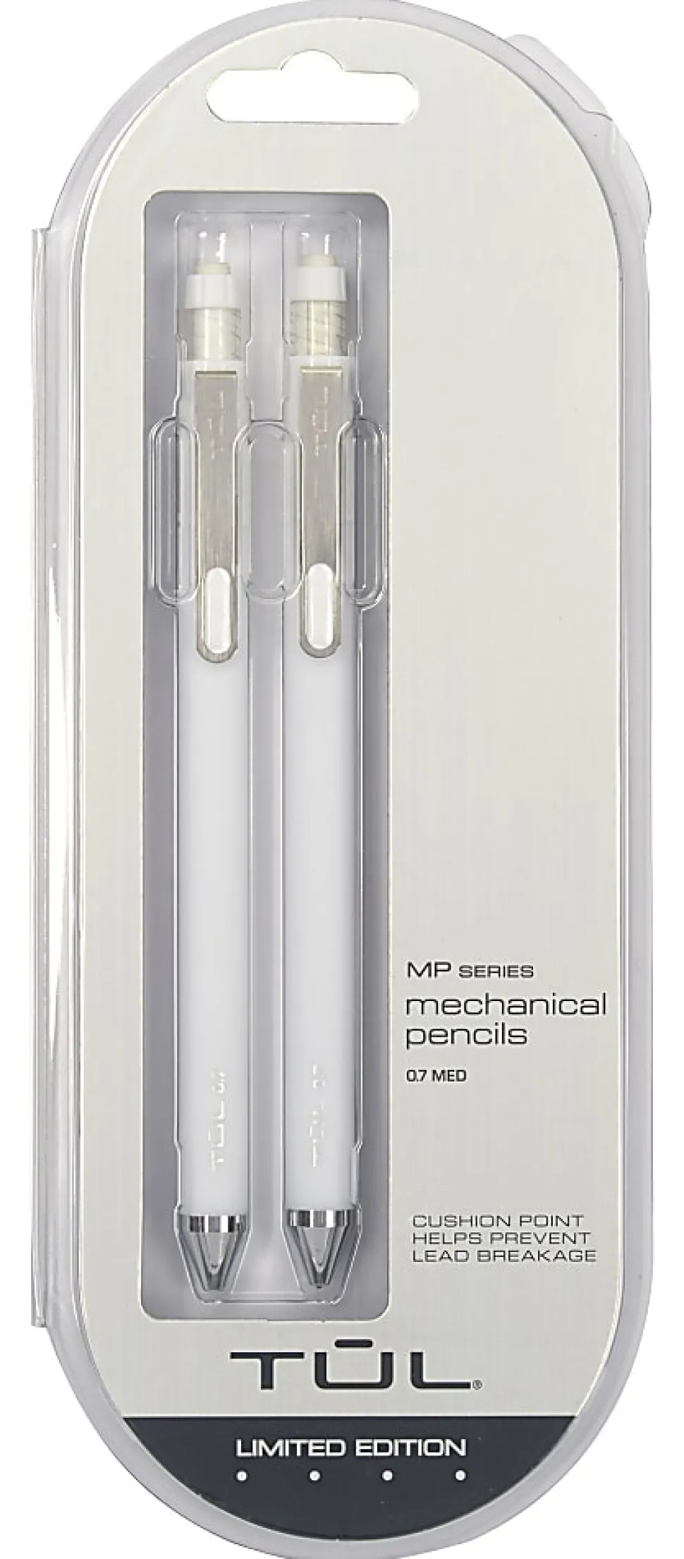 TUL® Mechanical Pencils, 0.7 mm, White Barrels, Pack Of 2 Pencils