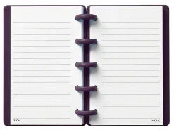 TUL® Mini Discbound Notebook With Soft-Touch Cover, Narrow Ruled, 60 Sheets, 5" x 3-1/2", Purple/Pink