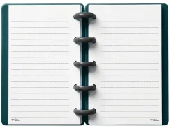 TUL® Mini Discbound Notebook With Soft-Touch Cover, Narrow Ruled, 60 Sheets, 5" x 3-1/2", Turquoise/Gray