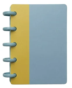 TUL® Mini Discbound Notebook With Soft-Touch Cover, Narrow Ruled, 60 Sheets, 5" x 3-1/2", Blue/Amber