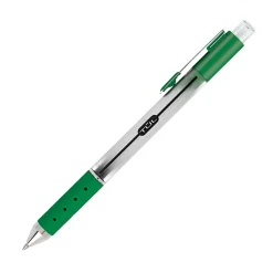 TULĀ® Retractable Gel Pens, Medium Point, 0.7 mm, Silver Barrel, Red/Sky Blue/Blue/Green Inks, Pack Of 4 Pens