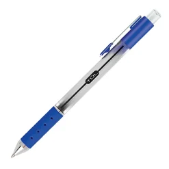 TULĀ® Retractable Gel Pens, Medium Point, 0.7 mm, Silver Barrel, Black/Blue/Red Inks, Pack Of 4 Pens