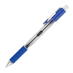 TULĀ® Retractable Gel Pens, Medium Point, 0.7 mm, Silver Barrel, Black And Blue Inks, Pack Of 4 Pens