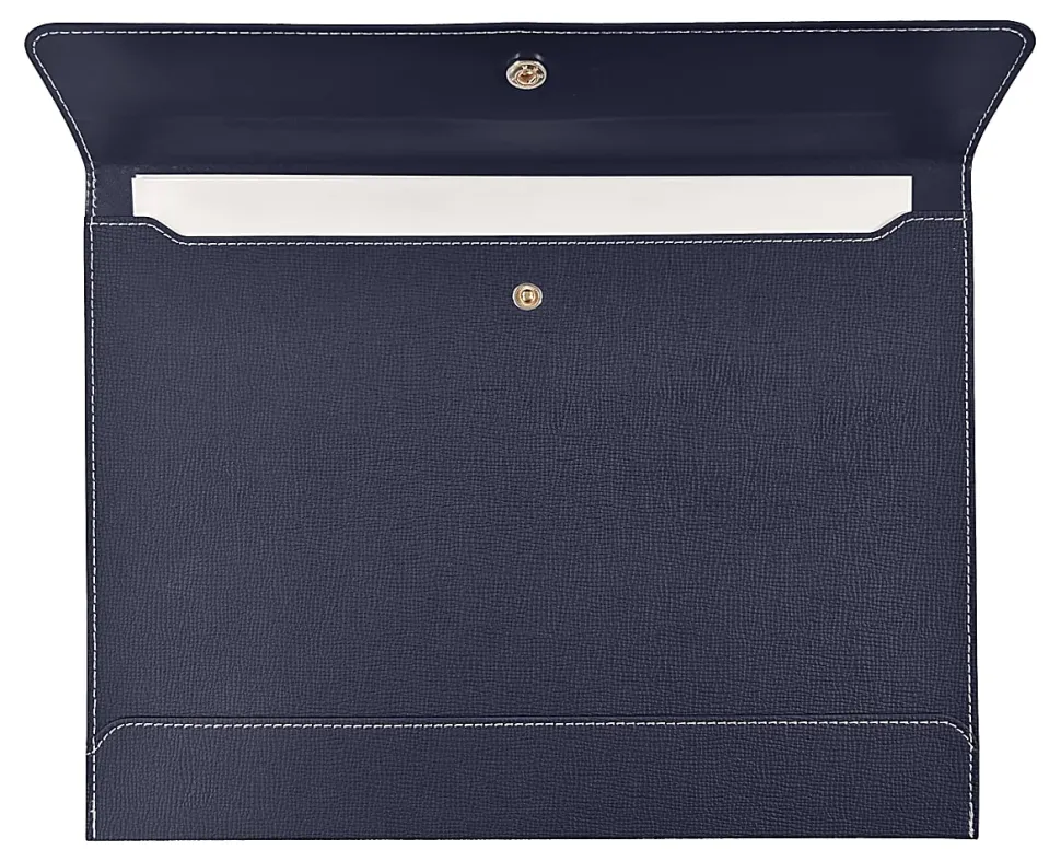TUL™ Vegan Leather Document Envelope With Snap Closure, Letter Size, Navy