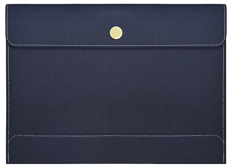TUL™ Vegan Leather Document Envelope With Snap Closure, Letter Size, Navy