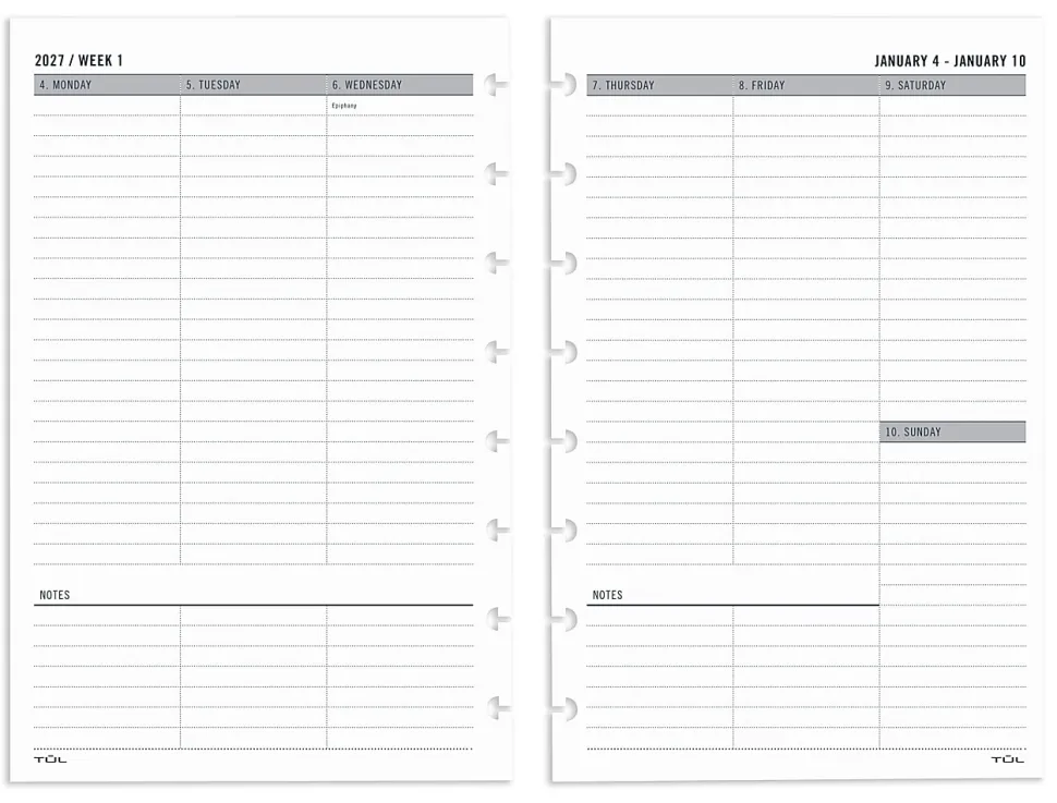 2027 TUL® Weekly Planner Refill Pages Set, Junior Size, January To December, Total Qty 1