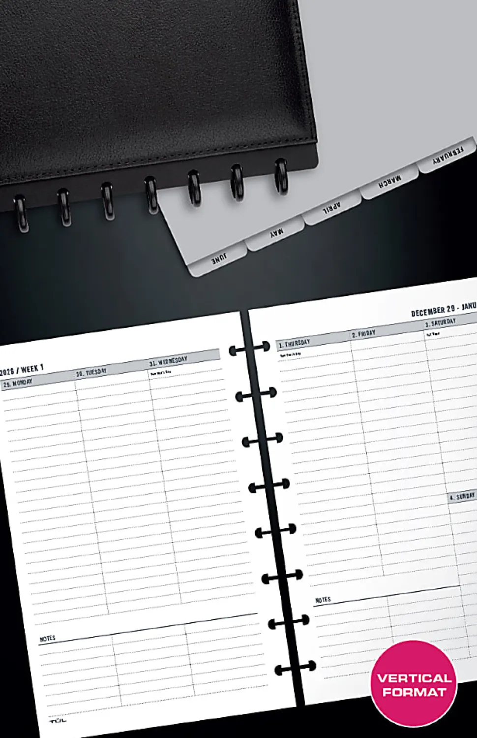 2026 TUL® Weekly Planner Refill Pages, Junior Size, January To December