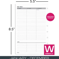 2026 TUL® Weekly Planner Refill Pages, Junior Size, January To December