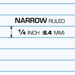 TUL® Writing Pads, Junior Size, Narrow Rule, 50 Sheets Per Pad, White, Pack Of 6 Pads