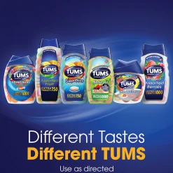 TUMS Chewy Bites Chewable Antacid Tablets, Assorted Berries, Bottle Of 32 Tablets