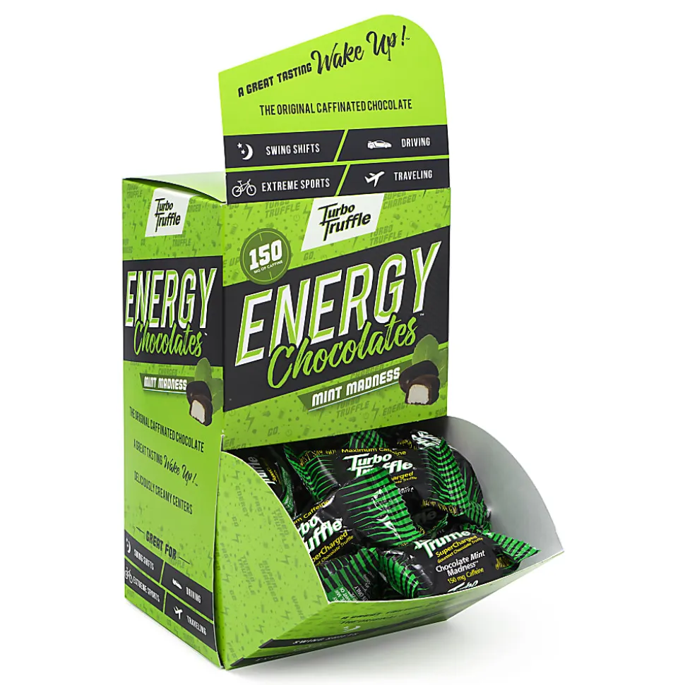 Turbo Truffles Energy Chocolate Mint Madness Truffles, Box Of 50 Truffles