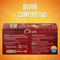 Twinings® Chai Tea Bags, 25/Box