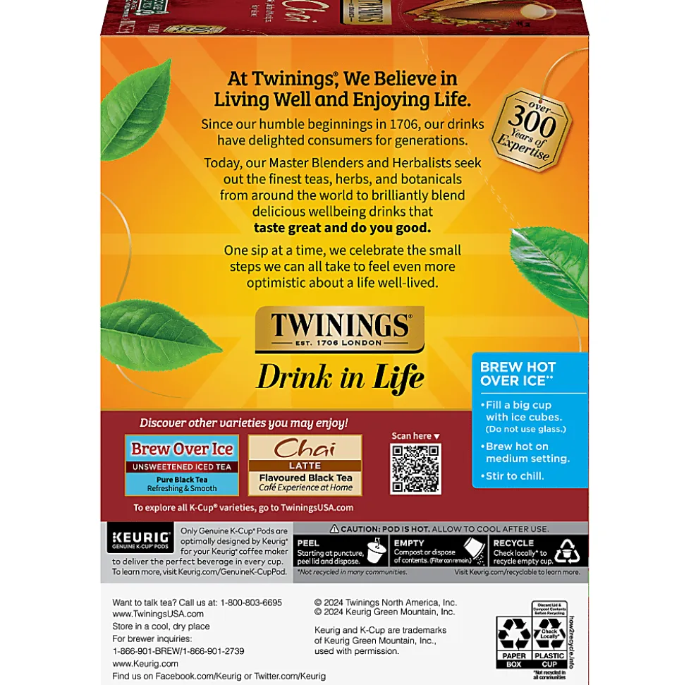 Twinings® Chai Tea Keurig® K-Cup® Pods, 0.11 Oz, 24/Box