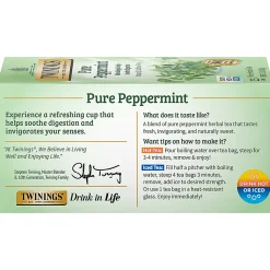 Twinings® Pure Peppermint Herbal Tea Bags, 25/Box