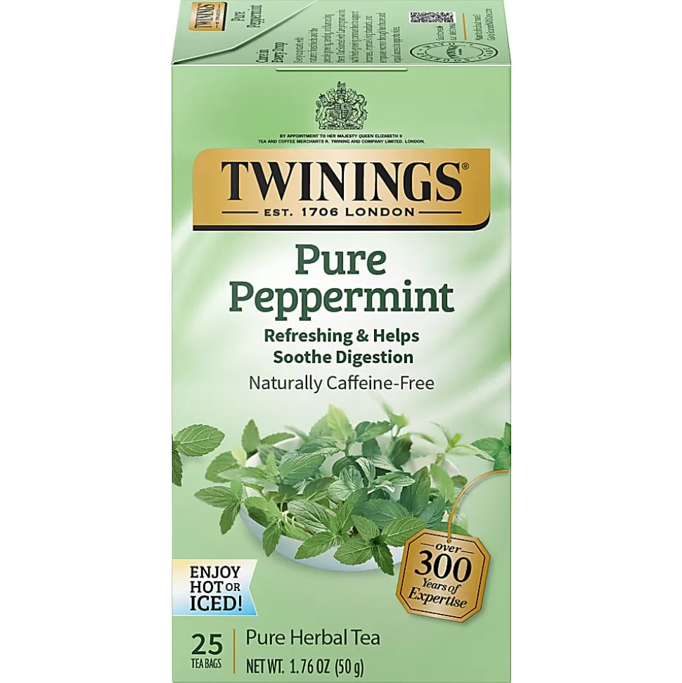 Twinings® Pure Peppermint Herbal Tea Bags, 25/Box