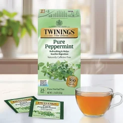 Twinings® Pure Peppermint Herbal Tea Bags, 25/Box