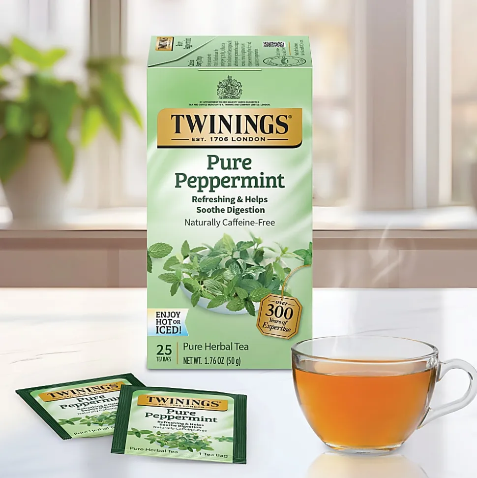 Twinings® Pure Peppermint Herbal Tea Bags, 25/Box