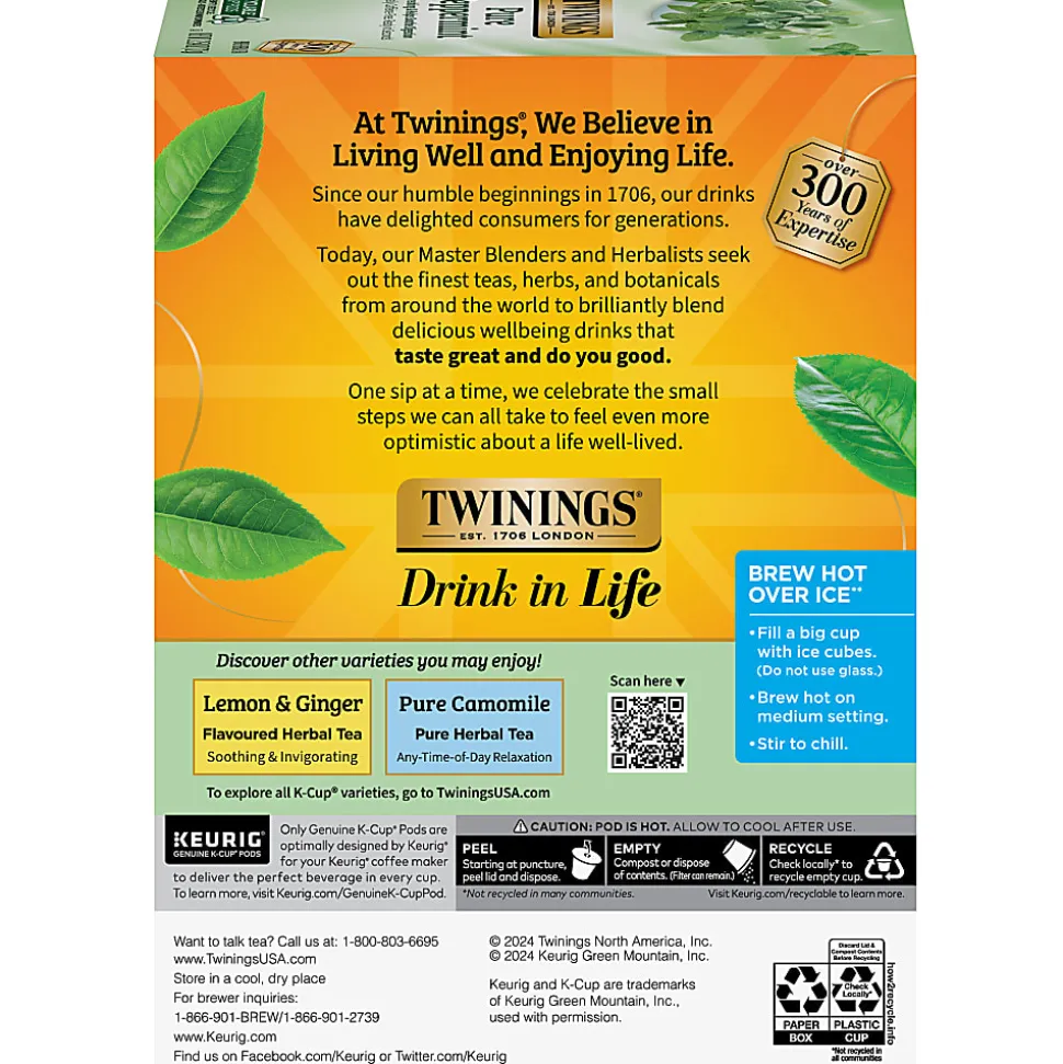 Twinings® Pure Peppermint Tea, Keurig® K-Cup® Pods, 24/Box