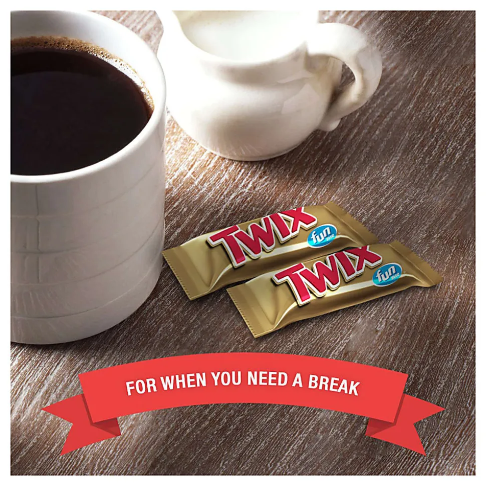 Twix Caramel Fun-Size Candy, 10.83 Oz Bag, Pack Of 4 Bags
