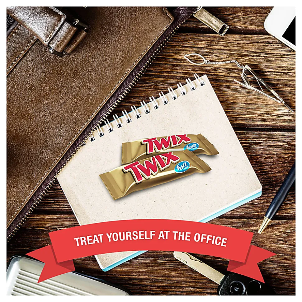 Twix Caramel Fun-Size Candy, 10.83 Oz Bag, Pack Of 4 Bags