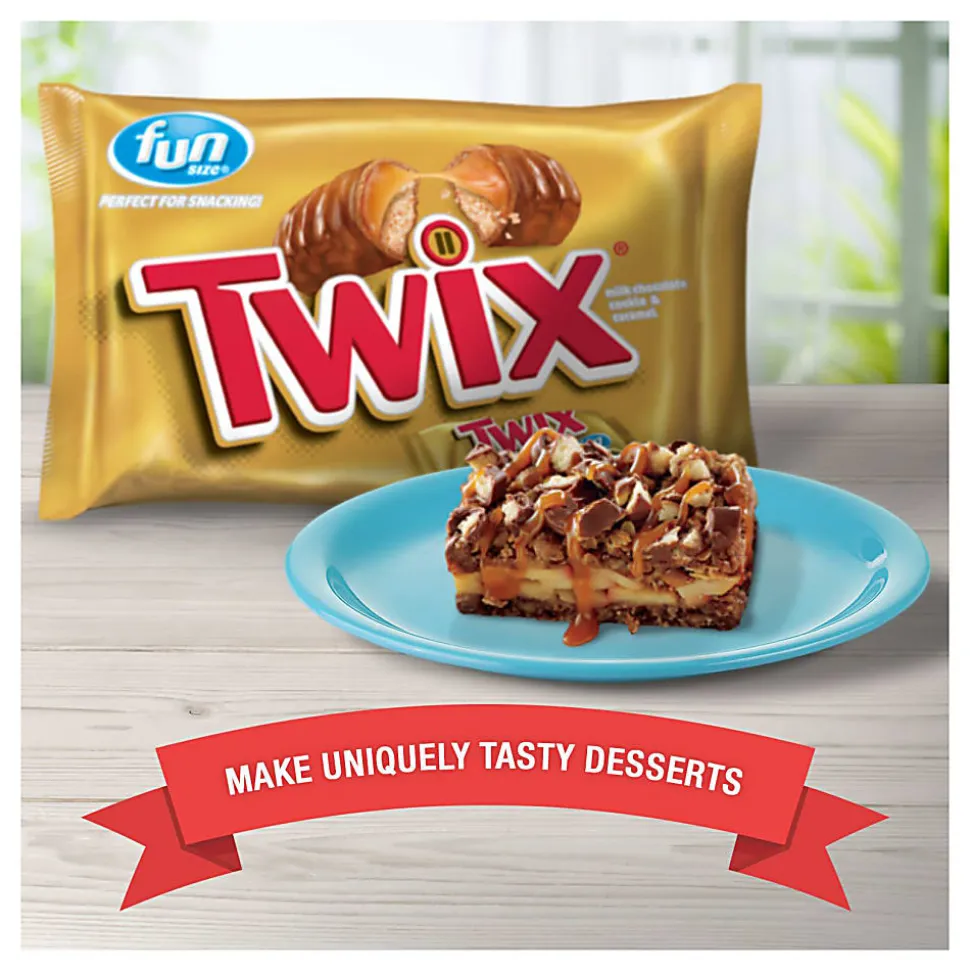 Twix Caramel Fun-Size Candy, 10.83 Oz Bag, Pack Of 4 Bags