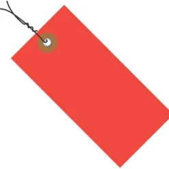 Tyvek® Prewired Shipping Tags, #8, 6 1/4" x 3 1/8", Red, Box Of 100