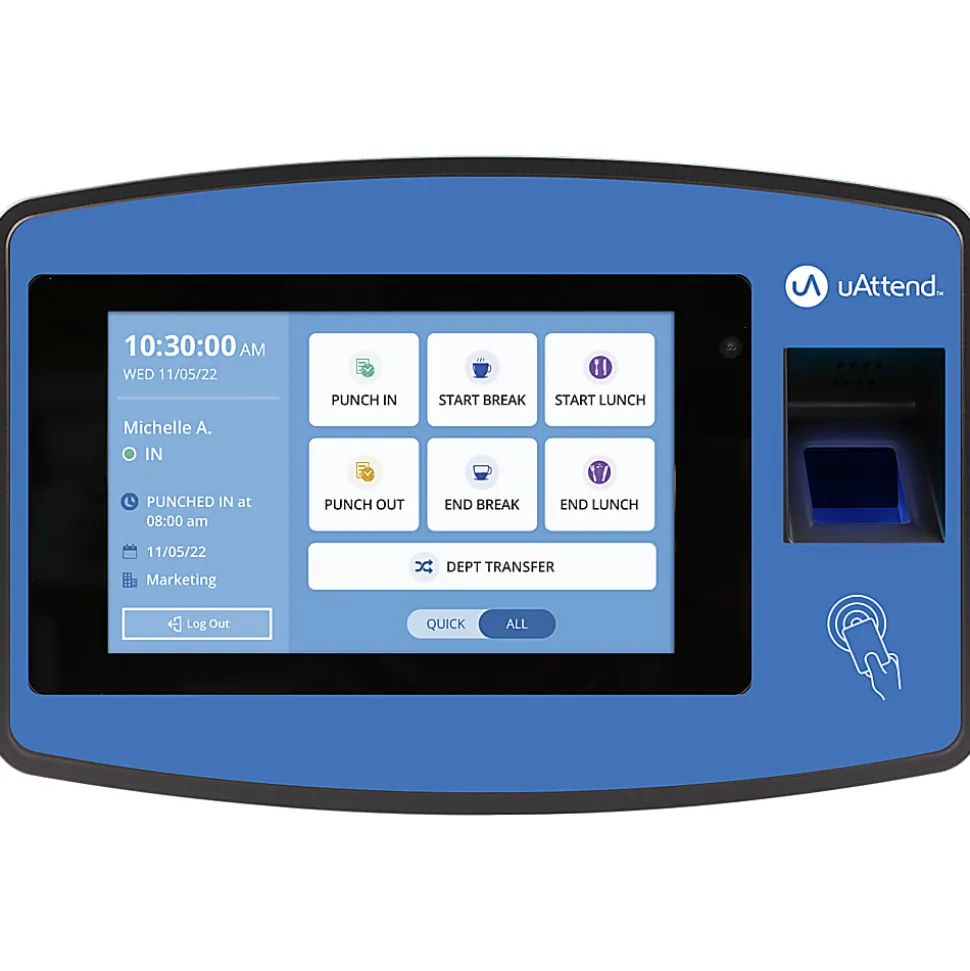 uAttend Biometric Fingerprint Touch NX2500 Tablet Time Clock With Fingerprint Scan