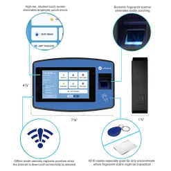 uAttend Biometric Fingerprint Touch NX2500 Tablet Time Clock With Fingerprint Scan