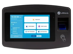 uAttend JR2000 Fingerprint Time Clock, Unlimited Employees, 8