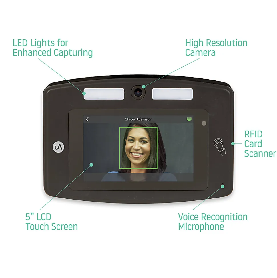 uAttend Touch-Free Facial Recognition Time Clock, DR2000