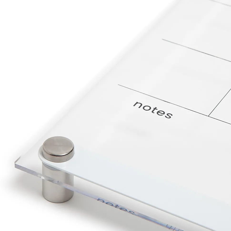 U Brands® Acrylic Monthly Calendar Dry-Erase Board With Magnetic Bulletin Bar, 16” x 16”, Clear