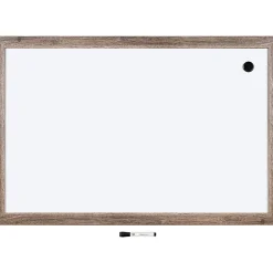 U Brands Decor Magnetic Dry-Erase Board, 36" X 24", Rustic Wood Frame, Actual Size 35" X 23" (4890U00-01)