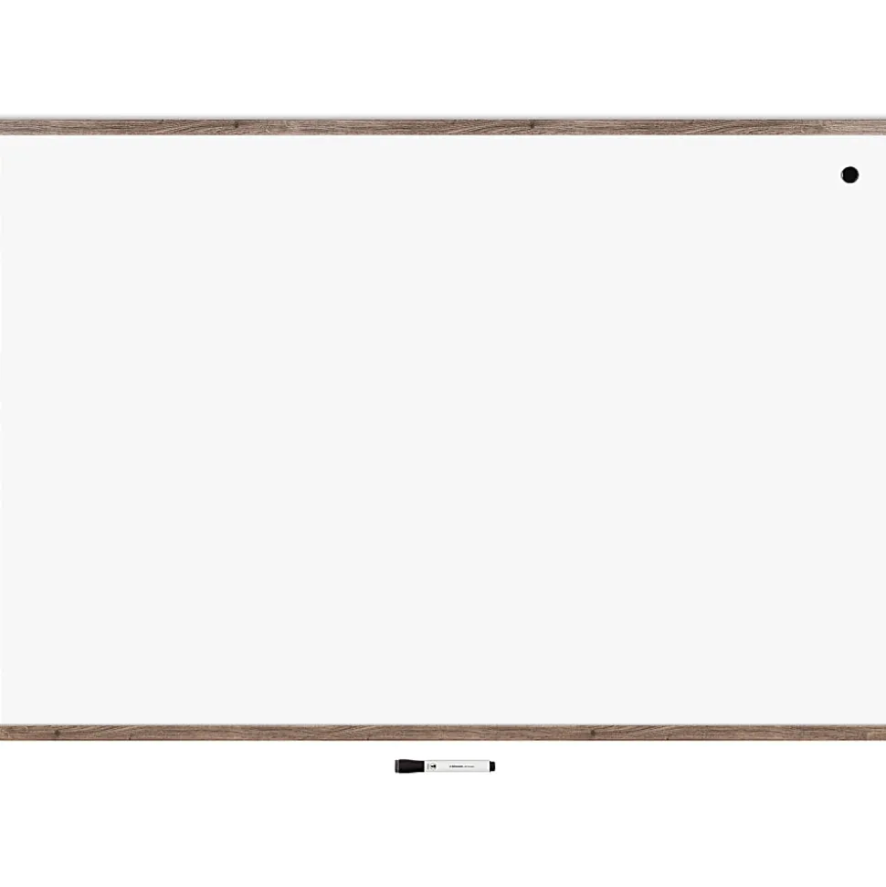 U Brands Decor Magnetic Dry-Erase Board, 72" X 48", Rustic Wood Frame, Actual Size 70" X 47" (4896U00-01)